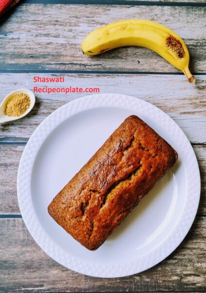 Eggless banana cake